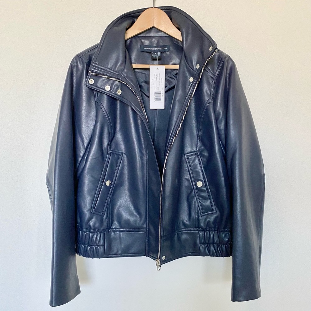 NWT French Connection Faux Leather Jacket Size M